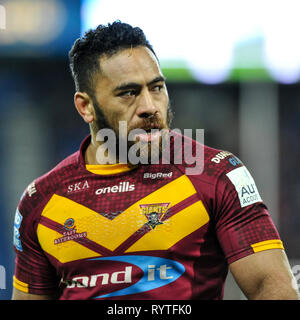 Huddersfield, UK. 14 mars 2019. John Smiths Stadium, Huddersfield, Angleterre ; Rugby League Super League Betfred, Huddersfield Giants vs Saint Helens, Sensatine Ikahihifo Huddersfield Giants. Credit : Dean Williams/Alamy Live News Banque D'Images