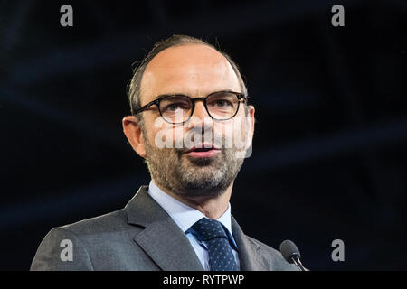Edouard Philippe Premier ministre français présent à l'élection du délégué général du parti La république en marche : Christophe Castaner Banque D'Images