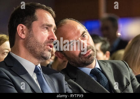 Edouard Philippe Premier ministre français présent à l'élection du délégué général du parti La république en marche : Christophe Castaner Banque D'Images