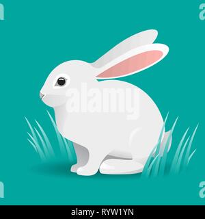 Lapin blanc Cute Cartoon Vector Illustration Illustration de Vecteur