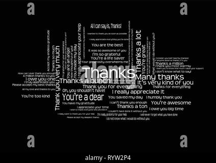Many ways to say thank you word cloud Illustration de Vecteur