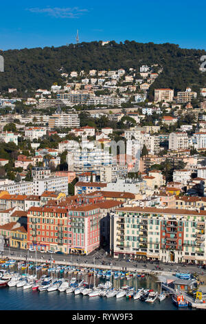 Vieille ville de Nice avec le port Lympia, France Banque D'Images