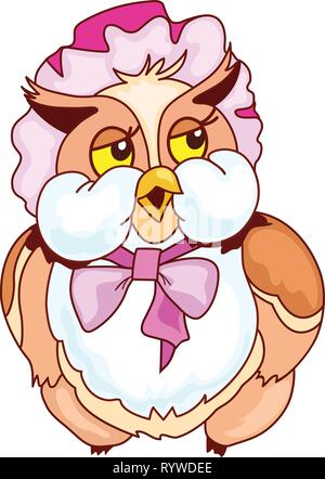 L'illustration montre le cute cartoon owl dans la mutch Illustration de Vecteur