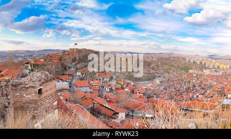 Vue panoramique de la Citadelle d'Ankara, Ankara, Turquie Banque D'Images