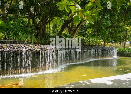 Chute d'eau à Singapour, Singapore Botanic Gardens Banque D'Images