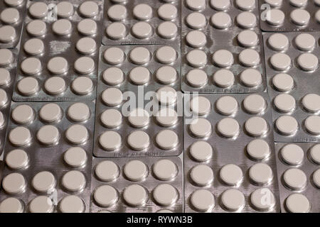 Une texture de fond de Large White Pills in Blister