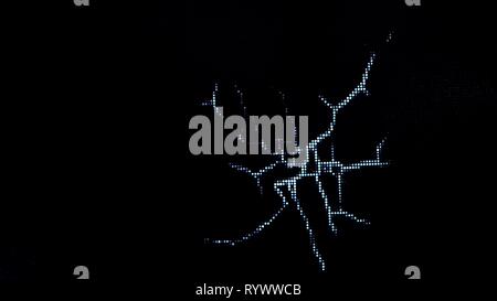 Fissure dans le plasma de bord. Broken pixel dans l'écran LCD.. LCD cassé fond sdisplay Split. Banque D'Images