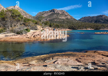 Honeymoon Bay, parc national de Freycinet, Tasmanie, Australie Banque D'Images