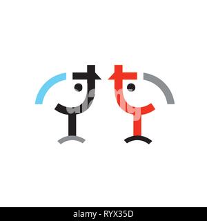 Bird logo vector design. L'emblème oiseau linéaire Illustration de Vecteur