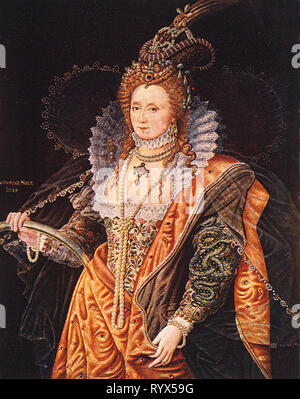 Vintage portrait de la Reine Elizabeth I Banque D'Images