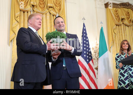 Washington DC, USA. 14Th Mar 2019. An Taoiseach, Leo Varadkar, nous a rejoint le Président Donald Trump à la Maison Blanche ce soir (jeudi) pour la célébration de la Saint-Patrick la réception et cérémonie de présentation, shamrock Jeudi, 14 mars 2019 à Washington DC, USA. Credit : Irish Eye/Alamy Live News Banque D'Images