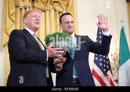 Washington DC, USA. 14Th Mar 2019. An Taoiseach, Leo Varadkar, nous a rejoint le Président Donald Trump à la Maison Blanche ce soir (jeudi) pour la célébration de la Saint-Patrick la réception et cérémonie de présentation, shamrock Jeudi, 14 mars 2019 à Washington DC, USA. Credit : Irish Eye/Alamy Live News Banque D'Images