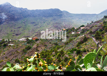 Village de Masca gorge de montagne attraction touristique la plus visitée de Barcelone, Espagne. Banque D'Images