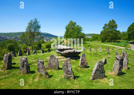 Gorsedd ancienne Pierres, Pontypridd, Alpes, Sud du Pays de Galles, Royaume-Uni Banque D'Images