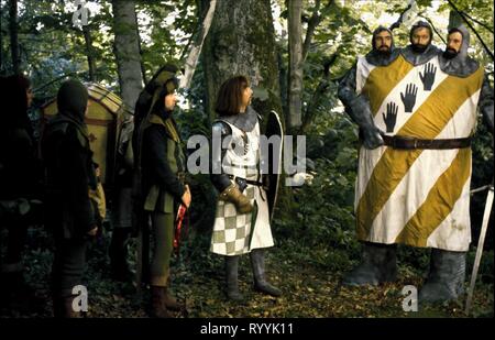 TERRY JONES, GRAHAM CHAPMAN, Michael Palin, Monty Python et le Saint Graal, 1975 Banque D'Images