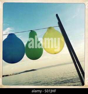 Ballons en bord de mer Banque D'Images