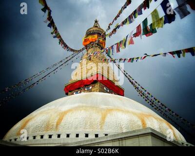 Le Népal Katmandou stupa bouddhiste Boudhanath Banque D'Images