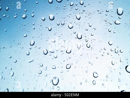 Les gouttes d'eau sur le verre Banque D'Images