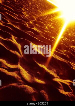 Lever du soleil sur le sable Banque D'Images