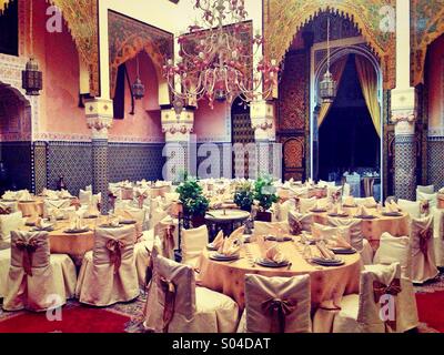 Restaurant marocain, Marrakech,Maroc Banque D'Images