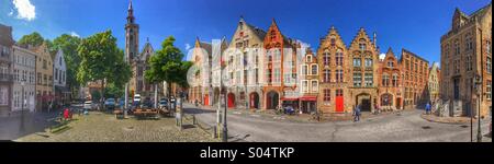 Jan van Eyck square, Brugge, Belgique Banque D'Images