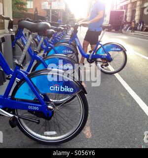 Station Vélo Citi dans West 20th street Chelsea, New York Banque D'Images