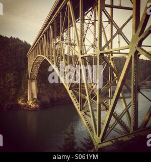 Col Deception Bridge, Whidbey Island, Washington, Banque D'Images