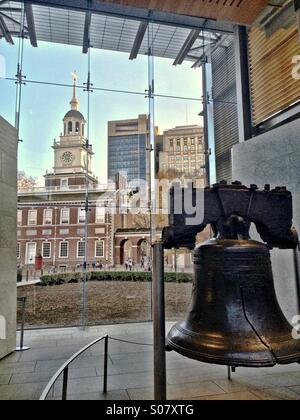 Liberty Bell, Independence Hall, Philadelphie, Pennsylvanie Banque D'Images