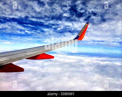 Voir la fenêtre d'un avion sur Southwest Airlines Banque D'Images