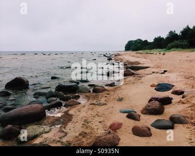 Kaltene beach, Golfe de Riga, la mer Baltique, la Lettonie Banque D'Images