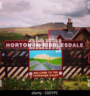 Horton dans Ribblesdale gare dans le Yorkshire Dales. Banque D'Images