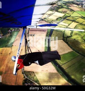 Deltaplane au-dessus de Worcestershire. Banque D'Images