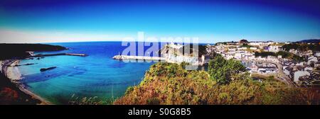 Vue panoramique de Luarca dans les Asturies, Espagne Banque D'Images