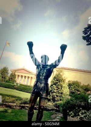 Rocky statue au Philadelphia Museum of Art, New York Banque D'Images