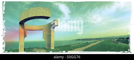 Vue panoramique de l'éloge de l'horizon de Gijon, Asturies - Espagne Banque D'Images