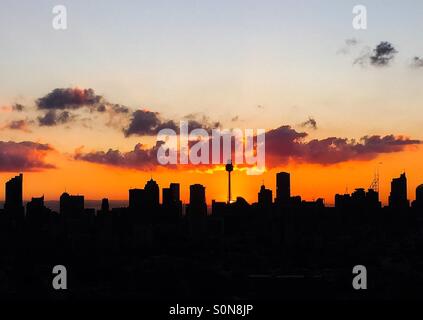 Sydney skyline at sunset Banque D'Images