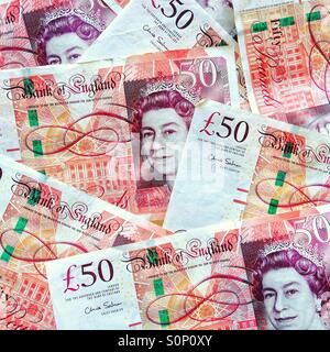 Cinquante pound note Banque D'Images