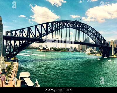 Vue sur le Pont du Port de Sydney à partir de la Grande Roue à Luna Park Banque D'Images