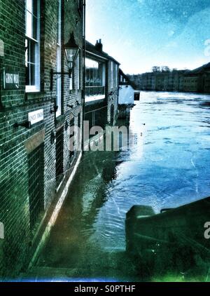 Rivière Ouse inondation dans York North Yorkshire Angleterre UK Banque D'Images