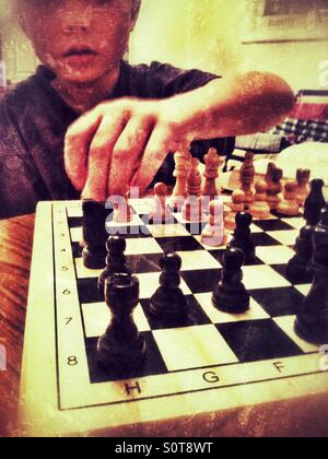 Jouer aux échecs Banque D'Images