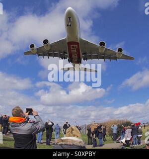 Unis a380 de l'aéroport de Birmingham Banque D'Images