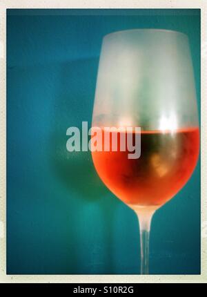 Verre de vin rose Banque D'Images