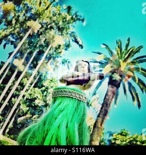 Tableau de bord voiture hula girl Banque D'Images