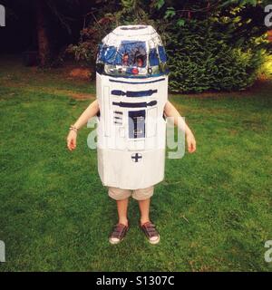 R2D2 Star Wars accueil fait fancy dress outfit Banque D'Images