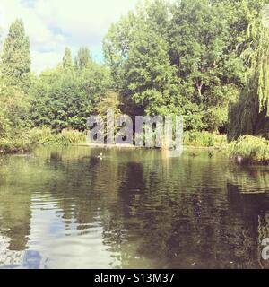 Peckham Rye Park Lake à Peckham Rye, commune du sud-est de Londres Banque D'Images