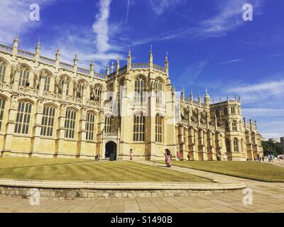 L'heure d'été à la Chapelle St George, le château de Windsor, en Angleterre. Banque D'Images