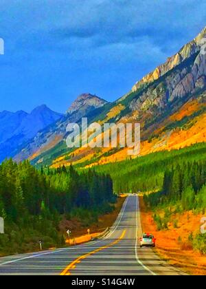 En automne col Highwood, Rocheuses canadiennes Banque D'Images