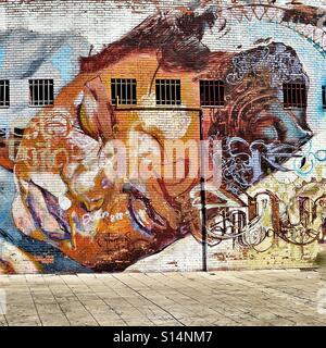 Le graffiti à la Plaza de Armas de Séville Banque D'Images