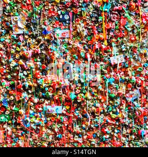 Mur de gomme à Seattle, Washington, États-Unis Banque D'Images