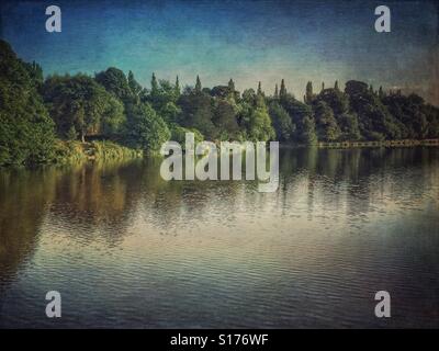 Barrage de Lymm, Cheshire, Royaume-Uni Banque D'Images